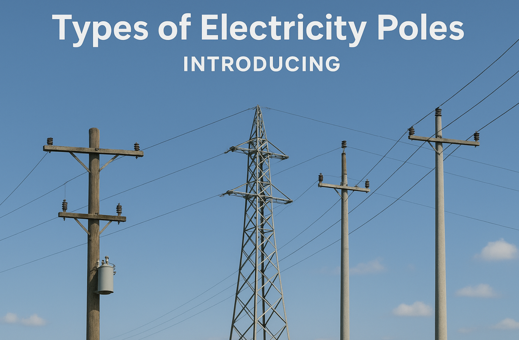 نمایی از انواع پست‌های برق برای معرفی انواع سازه‌های انتقال برق